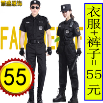 Security uniform Summer short-sleeved black training suit Half-sleeve summer new property breathable security overalls suit men