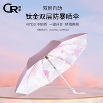 German automatic double-layer parasol female super strong anti-ultraviolet folding umbrella umbrella