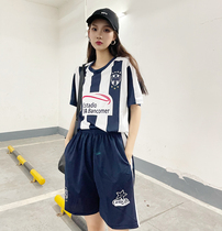 Korean version of dark blue football uniform sports leisure suit class uniform male and female students school uniform hip hop tide loose