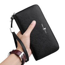  2021 long multi-card wallet mens card bag mens leather zipper large capacity clutch cowhide card bag