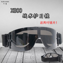 X800 Tactical Goggles Outdoor Sports Cycling Mountaineering Field Goggles Impact Resistant Glasses Containing Three Lenses