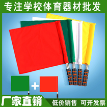  Factory direct sales traffic red and green command flag Railway signal flag track and field command flag red and white hand flag side cutting flag