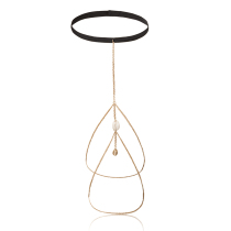 Leg chain Europe and the United States sexy casual beach imitation pearl leg ring body chain simple geometric personality tassel thigh chain