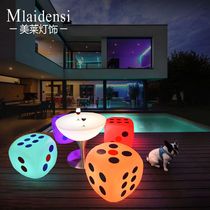 LED colorful luminous sieve Cup stool Cube KTV round coffee table bar table and chair scattered furniture outdoor waterproof