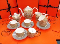 Lotus ceramic coffee cup set 15 H English afternoon tea cup Red iron window coffee with Giraffe steed horse