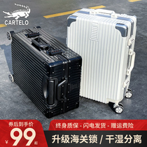 Trolley suitcase universal wheel small aluminum frame 20 inch female male student 24 password leather box 26 suitcase