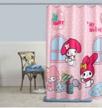 Thickened polyester cloth waterproof non-perforated cartoon cute hanging curtain bathroom partition curtain set ktcat water curtain