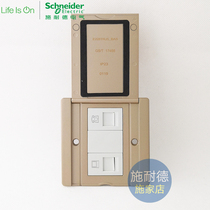Schneider 86 type ground champagne gold slim waterproof open phone computer plug E228TRJ5_BAS
