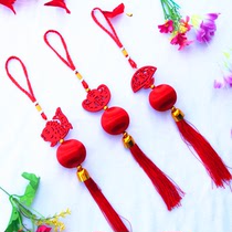 Hot sale festive room decoration silk light small red lantern string plant dress up small fish Chinese knot New Year pendant