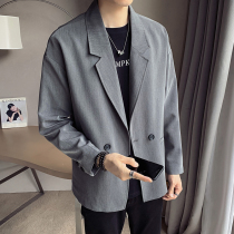 Spring and Autumn small suit jacket men Korean version of Ruffian handsome tide flow handsome suit loose casual jacket British style DK uniform