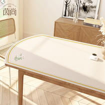 Oval silicone desktop mat foldable telescopic table tablecloth waterproof and oil-proof non-washing leather tablecloth