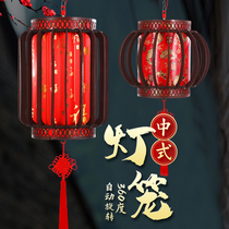 New Year Spring Festival Red lantern Chinese balcony Antique Palace lamp hanging decoration New Year Housewarming joy rotating chandelier decoration