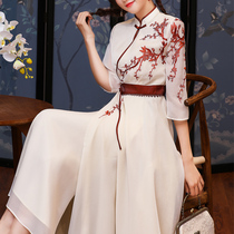 French cheongsam skirt fairy Super fairy temperament floral Chinese dress national style womens retro