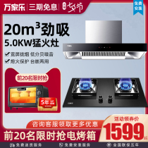Wanli AT011 smoke stove set Household European-style top suction range hood gas stove Natural gas liquefied gas