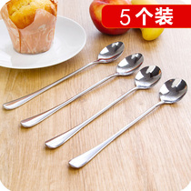 Thickened long handle stainless steel spoon spoon spoon Eating and drinking spoon Western spoon Long handle tableware Adult household
