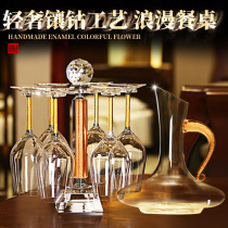 Luxury high-legged crystal glass household wine glass goblet set Quick wine wake-up wine jug