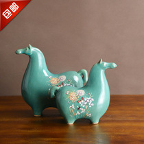 Nordic home ceramic horse desktop creative animal ornaments handicraft furnishings housewarming opening gifts