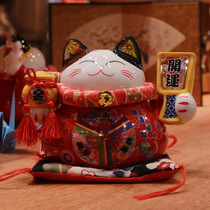 Ceramic small red cat Lucky Cat Shop opening to give people gift front desk to open the lucky coin savings pot ornaments