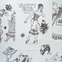 Vanity Fair British aristocratic clothing fashion coloring graffiti change paper doll paper dolls