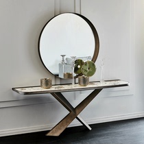 Marble entrance table Light luxury wall rock board Large villa living room end view table Art entrance table