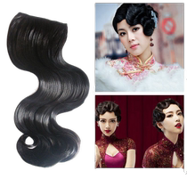 Ancient costume wig Liu Hai film cheongsam Republic of China Shanghai hand push corrugated retro big wave fake bangs