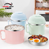 304 large-capacity thickened student fast food cup stainless steel anti-scalding insulation lunch box canteen rice bowl dormitory instant noodle cup