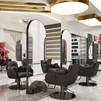 Net red barber shop floor mirror marble base haircut perm hair salon full body mirror hair salon special mirror table