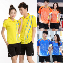 Summer badminton suit suit mens and womens tops shorts quick-drying and breathable short-sleeved sports training clothes group purchase