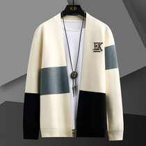 Spring and autumn mens knitted sweater cardigan trendy handsome casual thin sweater 2022 new fashion sweater coat