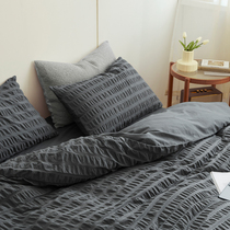 Advanced Bubble Yarn Pure Cotton Four Sets 100 Total Cotton Linen Quilt Cover Brief Nordic Wind Ins Light Lavish Bedding