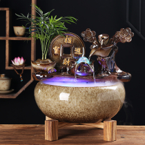 Zhaocai flowing water ornaments circulating water fish tank home living room desk porch decorations opening housewarming gifts