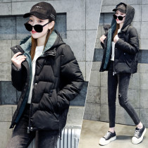 Short down cotton-padded clothes womens winter clothes 2021 New loose color color hooded padded jacket jacket jacket