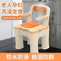 Elderly disabled pregnant woman bathing sitting in a chair for elderly people can move luxury portable indoor dual-use horse high-end brand