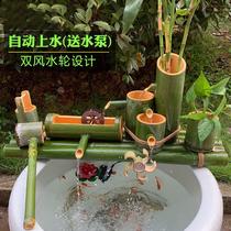 Water tank landscaping ornaments water circulation system water flow self-circulating fish tank bamboo row pumping bamboo tube