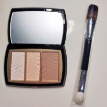 Mao Goping repair high-gloss three-color one-piece plate Matte shadow silhouette brightening fine glitter powder send double-headed brush