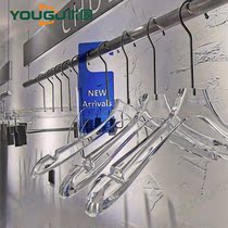  Clothing store acrylic hanger pants clip trend womens hanging clothes hanger gold hook printed logo transparent hanger