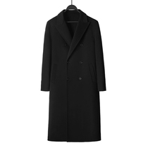 Winter thick double-sided cashmere coat mens long knee high-end casual woolen coat British style woolen coat
