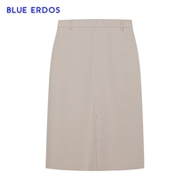 BLUE ERDOS womens 21 spring and summer new split design simple commuter mid-length slim-fit womens skirt