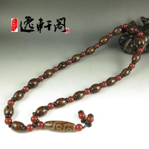Natural Tibetan Tianzhu old Agate necklace Bracelet Three-eyed nine-eyed Tianzhu cinnabar