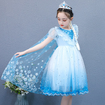  Aisha princess dress Girls summer Western style dress frozen childrens spring and autumn Aisha puffy yarn skirt