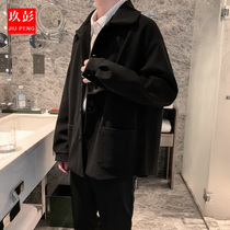 Suit jacket men Korean version of woolen casual small suit high-grade fried street suit Academy style spring and autumn dk uniform