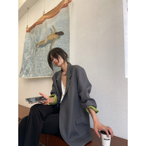 JCCC shadow advanced sense suit jacket women Spring and Autumn leisure loose lazy style top design contoured suit