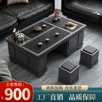 Modern marble kung fu coffee table tea set set integrated living room fire stone tea table Home Office tea table