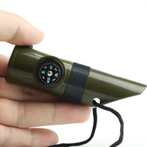 Military paratroopers assemble outdoor emergency response compass portable camping life-saving whistle seven in one light