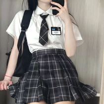Brand soot jk uniform grid skirt original genuine suit Full set of Japanese schools for students Pleated skirt short skirt spot