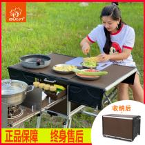 Bulin outdoor mobile kitchen Portable picnic cooking cookware Folding camping picnic set Self-driving tour stove