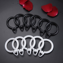 Curtain opening hanging ring buckle Roman Rod circle ring curtain accessories adhesive hook live buckle plastic ring Black White