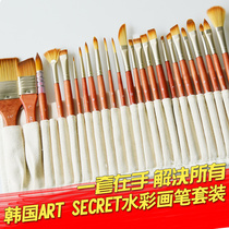  Korean ART SECRET nylon acrylic oil paint hook line pen Watercolor gouache pen row brush shading pen set