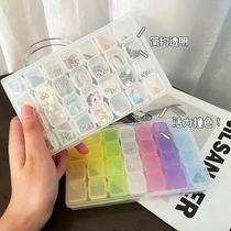 Transparent dustproof partition plastic storage box for portable earrings storage artifact box small anti-oxidation jewelry box