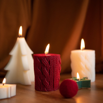 CHIC ROSE handmade candles red and green columns smokeless birthday wax candlelight dinner desktop ornaments gift